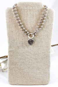 Convertible Short or Long Ball Chain Necklace with Heart Locket Charm -The Classics Collection- N2-473 (locket)