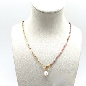 Tourmaline and 24K Gold Plate Necklace or Bracelet -French Flair Collection- N2-2152