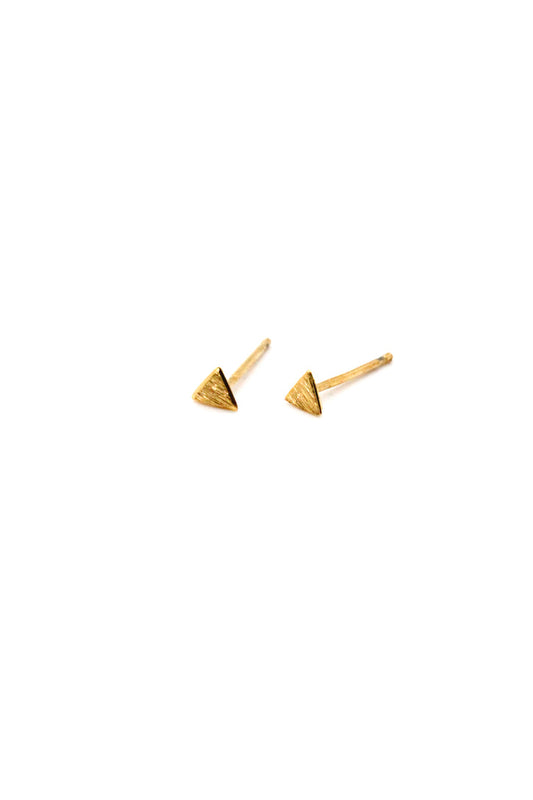 Gold Triangle Stud Earrings - E3-003