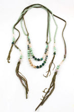 Load image into Gallery viewer, Stone beaded Wrap Style Necklace with Leather Bands -The Classics Collection- N2-859
