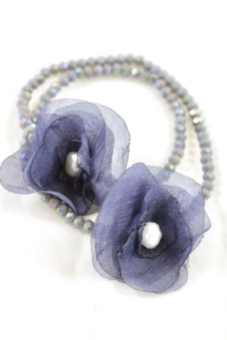 Grey Double Crystal Flower Bracelet -The Classics Collection- B1-1031