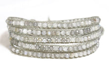 Load image into Gallery viewer, Alva - Luxury Faceted Labradorite Vegan Cord Wrap Bracelet
