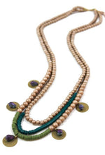 Load image into Gallery viewer, Long Three Strand Boho Charm Necklace -The Classics Collection- N2-751
