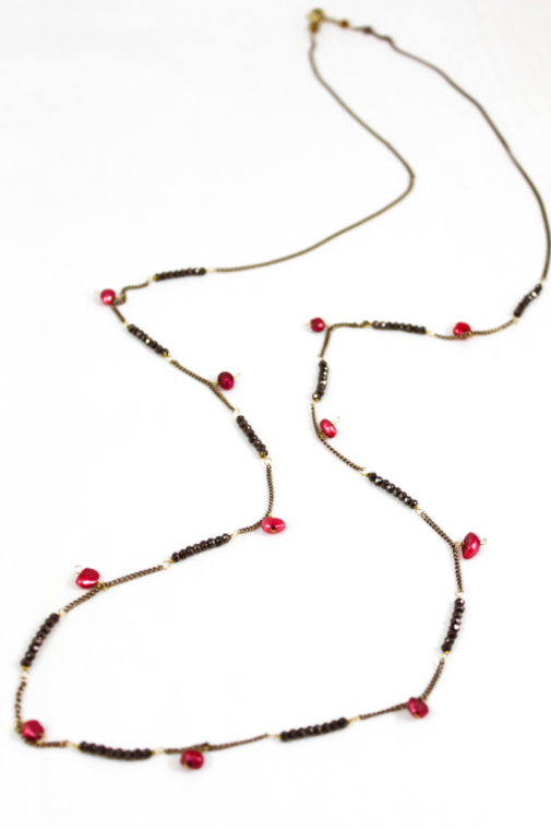 Delicate Crystal and Freshwater Pearl Necklace -The Classics Collection- N2-621