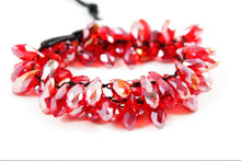 Load image into Gallery viewer, Hand Knotted Convertible Crochet Bracelet, Necklace, or Headband, Large Crystals - WR-092
