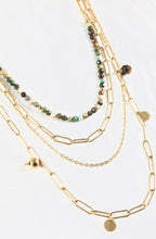 Load image into Gallery viewer, Four Row Layered Necklace with Semi Precious Stone -French Flair Collection- N2-985

