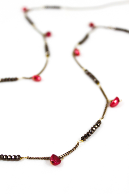 Delicate Crystal and Freshwater Pearl Necklace -The Classics Collection- N2-621