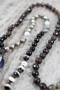 Semi Precious Stone Tassel Necklace -Luxury Collection- NL-014