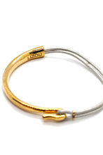 Load image into Gallery viewer, Snow Leather + 24K Gold Plate Bangle Bracelet
