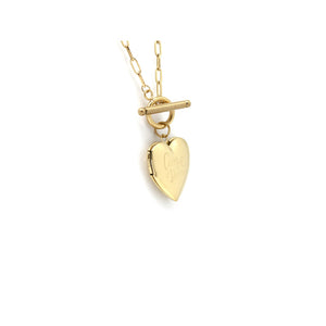 24K Gold Plate Heart Locket Necklace -French Flair Collection- N2-2260