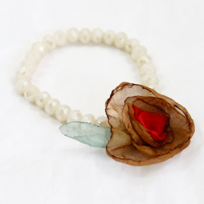 Crystals and Flower Stretch Bracelet -The Classics Collection- B1-999