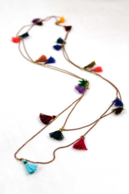 Wrap Tiny Tassel Necklace Extra Long -The Classics Collection- N2-660