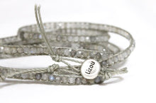 Load image into Gallery viewer, Alva - Luxury Faceted Labradorite Vegan Cord Wrap Bracelet
