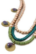 Load image into Gallery viewer, Long Three Strand Boho Charm Necklace -The Classics Collection- N2-751
