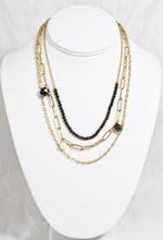 Load image into Gallery viewer, Three Row Pyrite and 24K Gold Plate Necklace -French Flair Collection- N2-987

