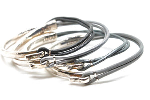 Sterling Silver Plate Bangles -4 bracelets- combo #1