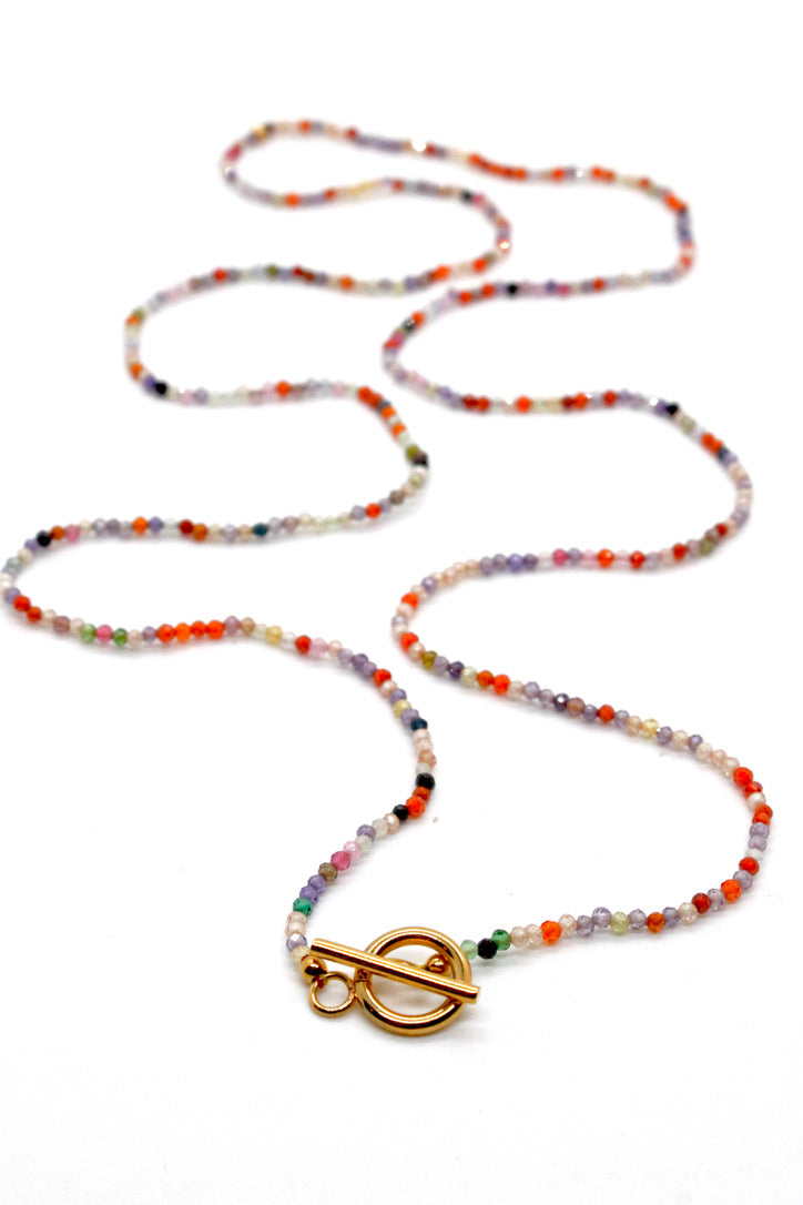 Long Zirconium Orange Crystal Necklace or Wrap Bracelet -French Flair Collection- N2-2253