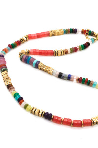 Semi Precious Stone Artsy Short Necklace -French Flair Collection- N2-2262