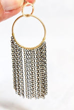 Load image into Gallery viewer, Hoop Dangle Classy Earrings Gold Black - E039

