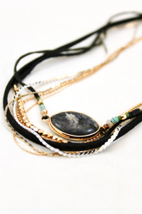 Semi Precious Stone Wrap Bracelet  -The Classics Collection- B1-958