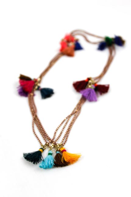 Wrap Tiny Tassel Necklace Extra Long -The Classics Collection- N2-660