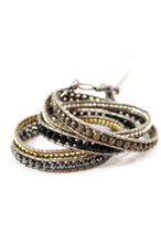 Load image into Gallery viewer, Bullet - Metal and Edgy Leather Wrap Bracelet

