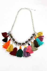 Rainbow Tassel Short Necklace -The Classics Collection- N2-820