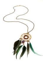 Load image into Gallery viewer, Dreamcatcher Necklace with Feathers -The Classics Collection- N2-785
