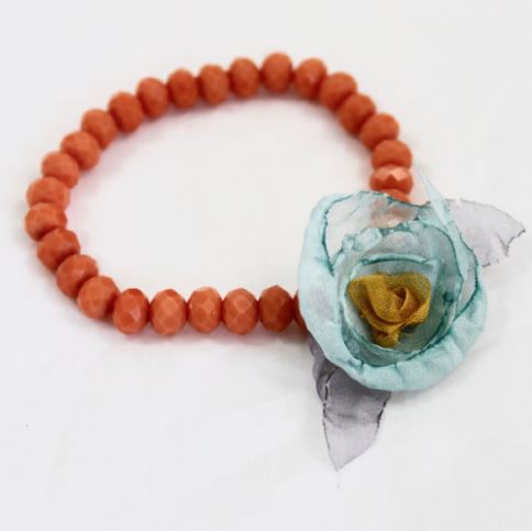Rust Crystal Flower Bracelet -The Classics Collection- B1-1007