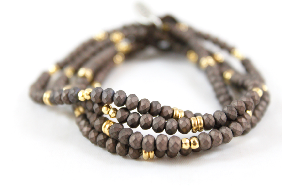 Delicate Matte Crystal Mini Stack Bracelet - BC-026