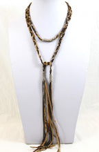 Load image into Gallery viewer, Braided Leather and Chain Necklace or Wrap Bracelet -The Classics Collection- N2-934
