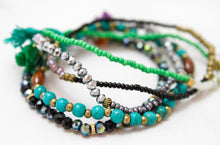 Load image into Gallery viewer, Turquoise and Greens Delicate Stack Bracelet -The Classics Collection- B1-709
