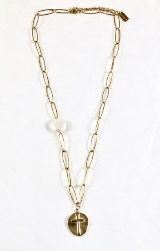 Short 24K Gold Plate Necklace -French Flair Collection- N2-980