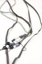 Load image into Gallery viewer, Leather Layered Semi Precious Stone Dangle Long Necklace -The Classics Collection- N2-933
