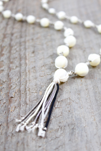 Hand Woven Mother of Pearl on Beaded String  -Luxury Collection- NL-049