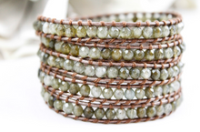 Load image into Gallery viewer, Heron - Labradorite Leather Wrap Bracelet

