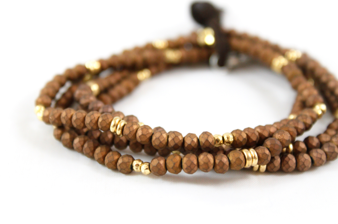 Delicate Matte Crystal Mini Stack Bracelet - BC-027