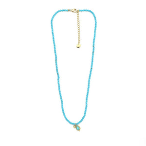 Short and Delicate Mini Turquoise Necklace -French Flair Collection- N2-2185