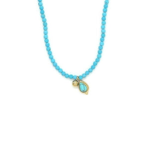 Short and Delicate Mini Turquoise Necklace -French Flair Collection- N2-2185