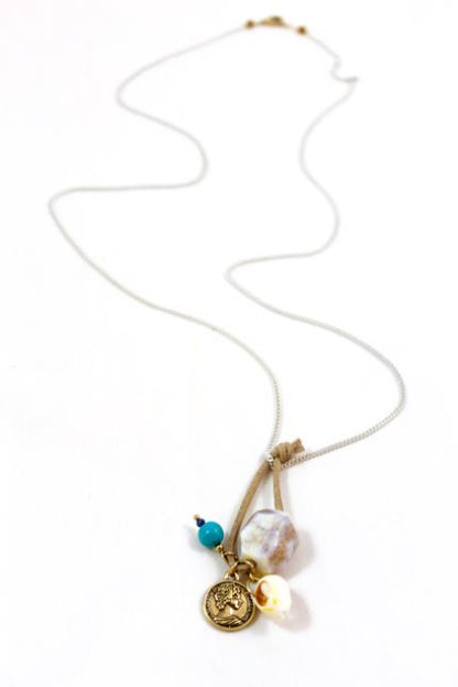 Delicate Turquoise Chunk Dangle Necklace -The Classics Collection- N2-716