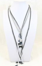 Load image into Gallery viewer, Leather Layered Semi Precious Stone Dangle Long Necklace -The Classics Collection- N2-933
