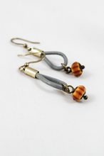 Load image into Gallery viewer, Mini Leather and Crystal Dangle Earrings - E3-207
