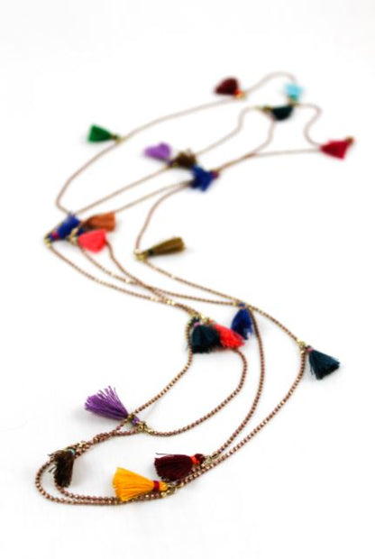 Wrap Tiny Tassel Necklace Extra Long -The Classics Collection- N2-660
