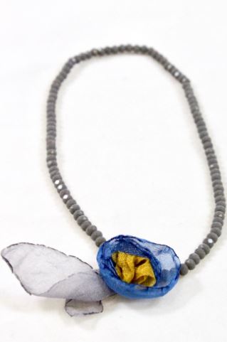 Grey Double Crystal Flower Bracelet -The Classics Collection- B1-1027