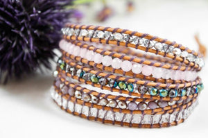 Aurora - Crystal Mauve Wrap Bracelet