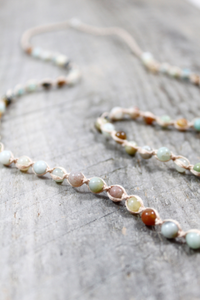 Small Semi Precious Stone Hand Woven Necklace -Luxury Collection- NL-060
