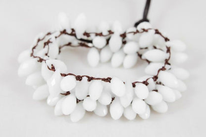 Hand Knotted Convertible Crochet Bracelet, Necklace, or Headband, Large Crystals - WR-075