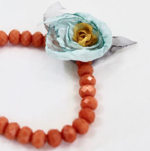 Rust Crystal Flower Bracelet -The Classics Collection- B1-1007