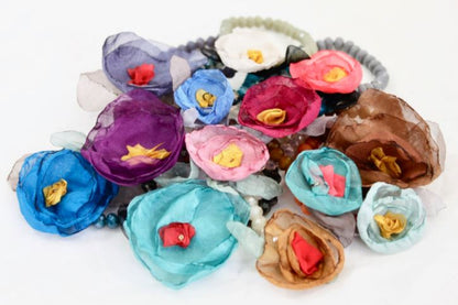 Teal Crystal Flower Bracelet -The Classics Collection- B1-1004