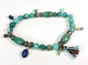 Turquoise Mix Bracelet -Stretch- B6-006